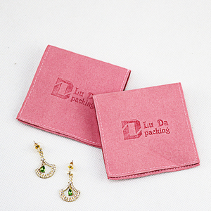 Custom Made Velvet Jewelry Gift Pouch Bags Jewelry Packaging & Display Faux Suede Envelope Pouch with logo Printed Wholesale - Product Image 4