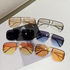 Lunettes de soleil carrées oversize tendance, verres dégradés UV400, monture métallique sans bords, Lentes De <span class=keywords><strong>Sol</strong></span> 2026 - Product Image 4