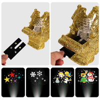 Weihnachts baum Projektor Light Topper Bunte Schneeflocke und Golds tern mit Weihnachts mann und Weihnachts mann Projektion