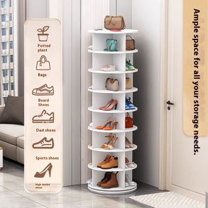 Moderno Exhibidor Giratorio de 360 Grados para Bolsos, Torre de Almacenamiento Redonda Tipo Carrusel, <span class=keywords><strong>Zapatero</strong></span> Giratorio para el Hogar - Product Image 6