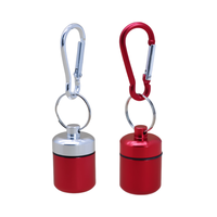 Boîte de rangement pour médicaments en alliage d'aluminium de forme ronde, étanche, mini boîte d'emballage en métal pour écouteurs avec porte-clés, vente en gros
