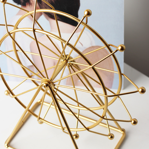 Ornamento da Tavolo per Mobile TV in Metallo a Forma di Ruota Panoramica, Stile Nordico Moderno Minimalista, Regalo Artigianale - Product Image 3