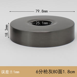 Cache de robinet mélangeur à 6 points en acier inoxydable gris anthracite, avec tête de douche allongée et agrandie, accessoires de robinetterie de salle de bain - Product Image 2