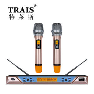 ไมโครโฟนแบบพกพาไร้สาย UHF ไร้สายสองช่อง KV208<span class=keywords><strong>คาราโอเกะ</strong></span>ระ<span class=keywords><strong>ด</strong></span>ับมืออาชีพ - Product Image 1