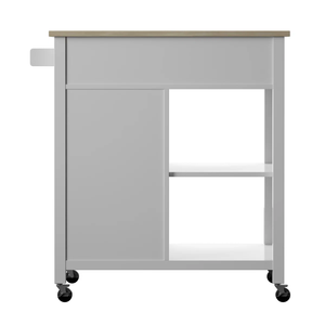 Chariot de cuisine en bois d'ingénierie charmant de 32 pouces avec espace de travail et porte-serviettes pour la préparation, le service et le rangement dans la cuisine, station à café idéale - Product Image 3