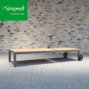 <span class=keywords><strong>Chaise</strong></span> <span class=keywords><strong>longue</strong></span> de plage réglable en <span class=keywords><strong>aluminium</strong></span> résistante aux UV avec roues pour <span class=keywords><strong>piscine</strong></span> - Product Image 3