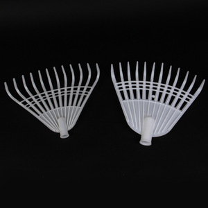 Plastic Garden Rake 12 Tooth Flat Head White For Soil Loosening And Hay Raking - Product Image 1