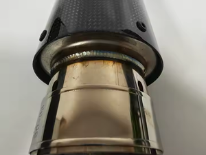 Ujung knalpot serat karbon, Aksesori pipa knalpot baru Universal 101mm Rolled - Product Image 3