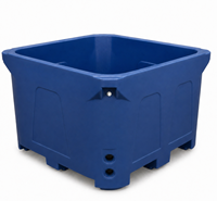 Conteneur isotherme rotomoulé pour poisson, bac de congélation robuste en plastique pour fruits de mer, grande boîte de transport pour la chaîne du froid