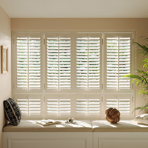 Volet de plantation de haute qualité à plusieurs niveaux Style australien Volet intérieur en PVC à persienne en bois blanc avec design à persiennes - Product Image 3
