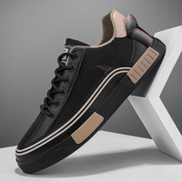 Chaussures de sport de style universitaire grande taille pour hommes, baskets à bout rond grande taille pour étudiants, chaussures décontractées en mesh respirant