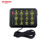Panel Saklar 12 Gang 12V 24V LED Backlit Tombol Tekan Universal untuk Off Road 4x4 SUV Truk ATV UTV Kapal Laut