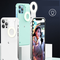 Coque de téléphone hybride anti-chute en TPU de luxe avec anneau lumineux LED 3D pour selfie photo