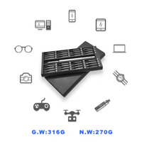 Jeu de tournevis de précision magnétique CRV 33-en-1 gris foncé, 32 pièces, boîte en aluminium ABS, 20 cm, portable, OEM personnalisable