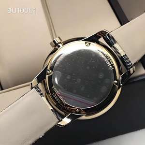 Reloj de Pulsera de Nylon de Lujo Hecho a Mano con Correas Intercambiables de Colores, Movimiento de Cuarzo, Caja de 5mm de Grosor, Analógico, Tela Dorada - Product Image 3