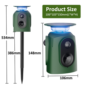 360 Derece Ultrasonik Güneş Enerjili Köpek Kovucu Dış Mekan Hareket Sensörlü Yanıp Sönen Işık ABS Malzemeli Hayvan Caydırıcı (Kediler ve Geyikler için) - Product Image 4