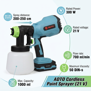 <span class=keywords><strong>Pistola</strong></span> de Pintura Inalámbrica de 21V, 1000ml de Alta Capacidad, <span class=keywords><strong>Pistola</strong></span> Eléctrica <span class=keywords><strong>para</strong></span> <span class=keywords><strong>Pintar</strong></span> Cercas, Muebles, <span class=keywords><strong>Paredes</strong></span> <span class=keywords><strong>y</strong></span> Exteriores - Product Image 2
