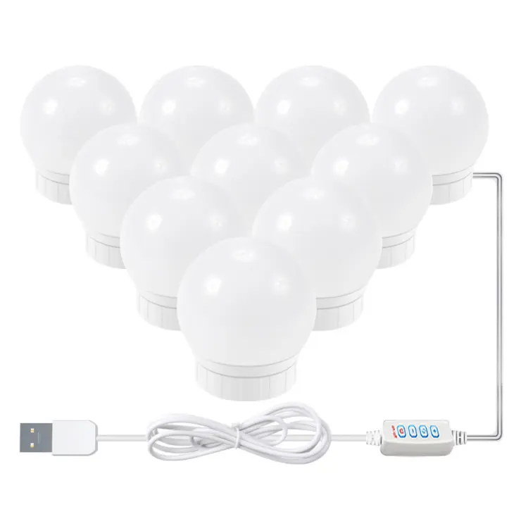 Hollywood Style dimmable makeup mirror bulbs USB powered 3 colors bathroom bedroom led vanity mirror lights