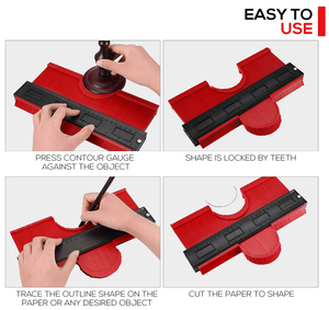 2 Chiếc Dụng Cụ Đo Đường Viền Hình Dạng 10Inch, Thước Đo Đa Góc Bằng Nhựa, Máy Sao Chép Mẫu, Dụng Cụ Đo - Product Image 2