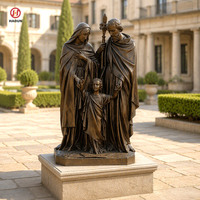 Statue de la Sainte Famille en bronze et laiton, taille réelle, à vendre