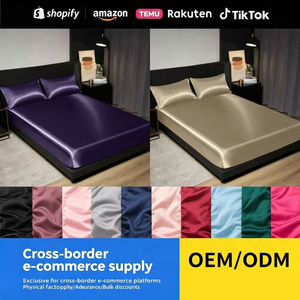 Parure <span class=keywords><strong>de</strong></span> draps en satin moderne, taille Queen, 4 pièces, soyeuse, avec élastiques aux coins, <span class=keywords><strong>drap</strong></span>-housse profond <span class=keywords><strong>de</strong></span> 15 pouces - Product Image 3