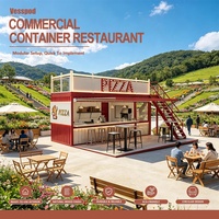 Conteneur pliable préfabriqué, pizzeria, restaurant de luxe, design de café, conteneur de café, restaurant, barbecue