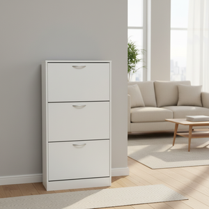 Meuble à chaussures moderne avec <span class=keywords><strong>3</strong></span> tiroirs rabattables, étagère à chaussures dissimulée, organisateur de chaussures autoportant et durable avec pieds pour couloir et entrée - Product Image 1