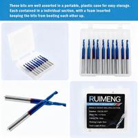 Fraise en carbure monobloc, revêtement nano bleu, à une dent, pour routeur CNC, outil de gravure, 38,5 mm OAL, pour MDF, acrylique, PVC