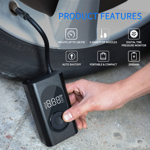 Pompe à air électrique pour voiture, mini gonfleur de pneus numérique sans fil, compresseur portable, gonfleurs de pneus - Product Image 4