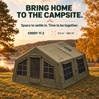 Tente gonflable Coody Familia 17.2 Air - Green Luxury, pour le glamping quatre saisons, protection UV, camping en plein air