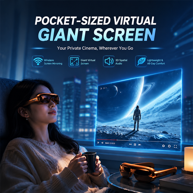 XTAURI New Arrival Panoramic Video Nearsighted Adjustment 4K Viewing 3D Display Ultra Lightweight Vision Mini VR Glasses