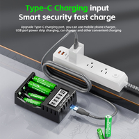 PUJIMAX 3400mah Haute Capacité 1.5V AA Cellule de Batterie Rechargeable Cylindrique Lithium-ion Batteries Pack et AA 3A Chargeur de Batterie