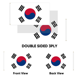 批发3x5ft英尺韩国三角旗68D/100D聚酯可定制所有国家从可靠的供应商快速交货 - Product Image 4