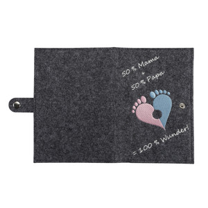 Bordar de pies de bebé madre pasaporte titular de registro cubierta de fieltro suave de documento soporte para mutterpass Ultrasonido - Product Image 4