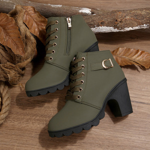 Botines de Tacón Grueso de Nueva Tendencia 2026 para <span class=keywords><strong>Mujer</strong></span>, Estilo con Cordones, Zapatos de Invierno para Dama, Zapatos de Suela Alta y Gruesa para <span class=keywords><strong>Mujer</strong></span> - Product Image 6