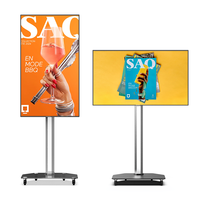 Support de sol 32 43 50 55 pouces Support de sol à 360 degrés Kiosque de signalisation numérique Totem horizontal Rotation Affichage publicitaire