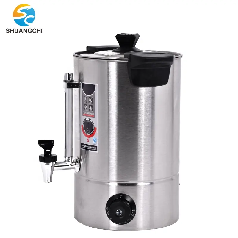 Standar Tinggi 35 Liter Komersial Toko Teh Susu Stainless Steel Ketel Air Listrik Mesin Pemanas Air Boiler