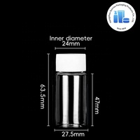 Botella Transparente Vacía de PET de 20 ml, Envase Cosmético, Botella para Reactivos, Polvo Sólido, Medicina, Tapa de Rosca