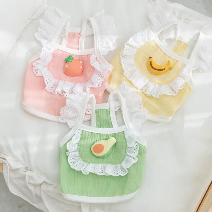 Lovely New Stereoscopic Fruit Lace Cat Clothes Little Dog Vest Pet Summer Clothes