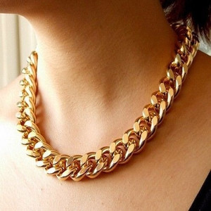 <b>Chunky</b> Chain <b>Necklace</b> 40cm 7cm Aluminum Alloy Women's Clavicle Chain Fashion Jewelry Gift - Product Image 3