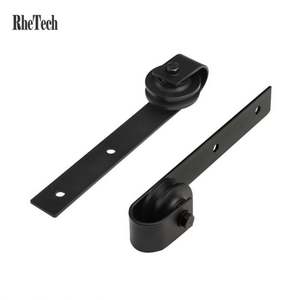 Riel de puerta corredera WEKIS moderno de madera recta con rodillos separadores de espacio de 6.6 pies para sistema de rieles y herrajes - Product Image 3