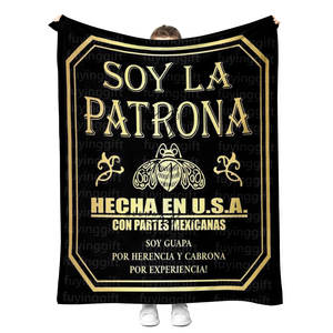 Couverture de soja floue super douce de haute qualité LA <span class=keywords><strong>Patrona</strong></span> couverture personnalisée mexicaine Borracho Chingona Toxica couvertures en flanelle polaire - Product Image 2