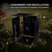 Cages pour animaux de compagnie classiques en PVC et acrylique pour gecko et lézard, personnalisables, 40*40*60cm et 30*30*45cm, respirantes, enclos pour reptiles en PVC