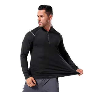 Custom Blank Quick Dry Tracksuit Fitness Wear Gym Men's Half Zipper Sportswear