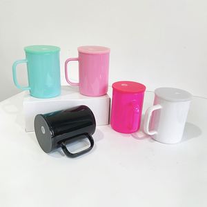 Mug en verre vierge multicolore de 17 oz pour sublimation, avec couvercles et pailles en PP colorés, pour impression par transfert thermique par sublimation - Product Image 4