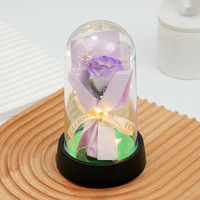 AYOYO Cadeau de la Saint-Valentin et de la remise des diplômes, bouquet de roses séchées faites à la main, savon en forme de fleur, lampe de nuit lumineuse, fleur artificielle