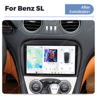 DUDUAUTO Lecteur DVD de voiture Android 9 pouces 2K QLED avec écran GPS pour Mercedes SL R230 SL350 SL500 SL55 SL600 SL65 2001-2007