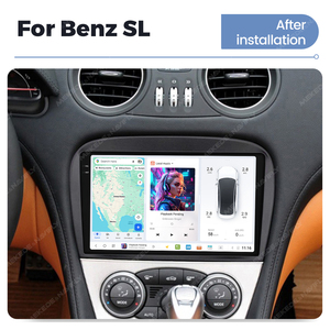 DUDUAUTO Lettore DVD per Auto Android con Schermo QLED da 9 Pollici 2K, Navigazione GPS per <span class=keywords><strong>Mercedes</strong></span> SL <span class=keywords><strong>R230</strong></span> SL350 SL500 SL55 SL600 SL65 2001-2007 - Product Image 3