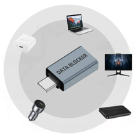 Bloqueador de Datos USB, Adaptador de Carga USB-A/USB-C, Protección Anti-Jacking DC para IP, Android, Laptop, Cámara, Aleación de Aluminio