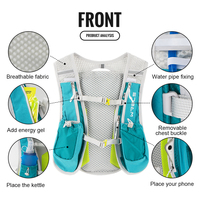 WRELS Gilet d'hydratation portable de haute qualité 5L, sac à dos de course léger, gilet-sac à dos multifonctionnel respirant unisexe pour l'extérieur